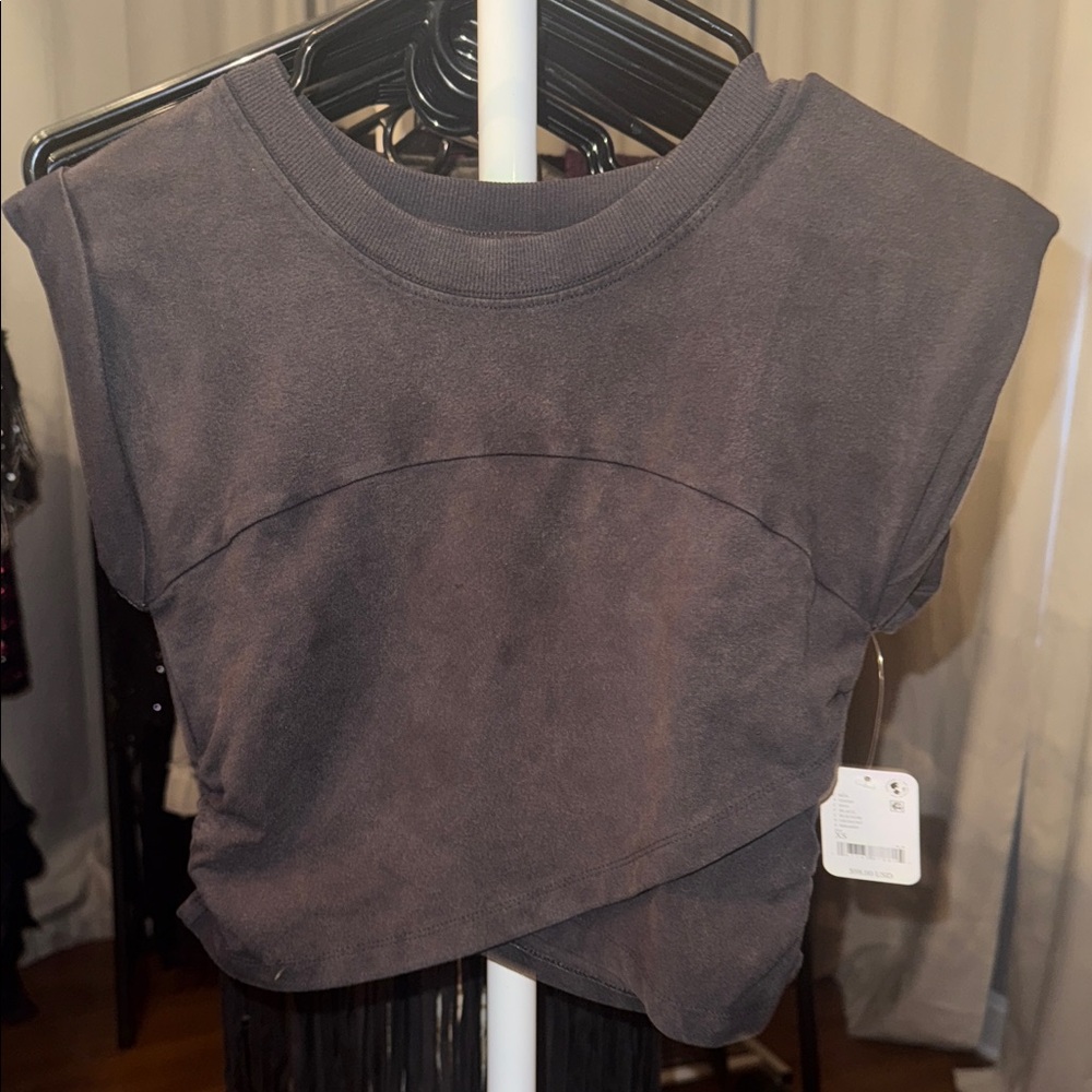 NWT FP Movement by Free People Dark Gray Muscle Tee